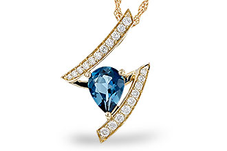 B329-37576: NECK 1.04 LONDON BLUE TOPAZ 1.23 TGW (8x6MM)