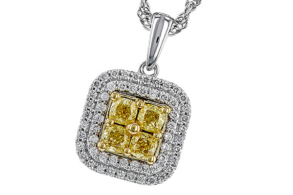 B329-40303: NECK .52 FANCY YELLOW DIAMONDS .72 TW