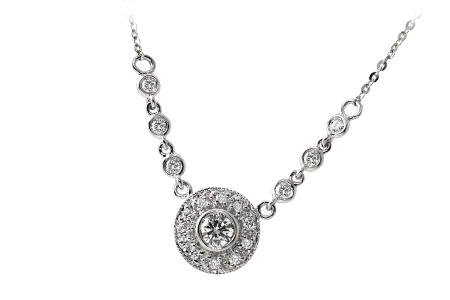 G060-34821: NECKLACE .17 BR .33 TW