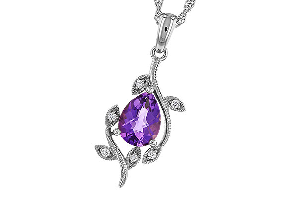 L329-39411: NECKLACE .88 AMETHYST .93 TGW (8x6MM AMY)